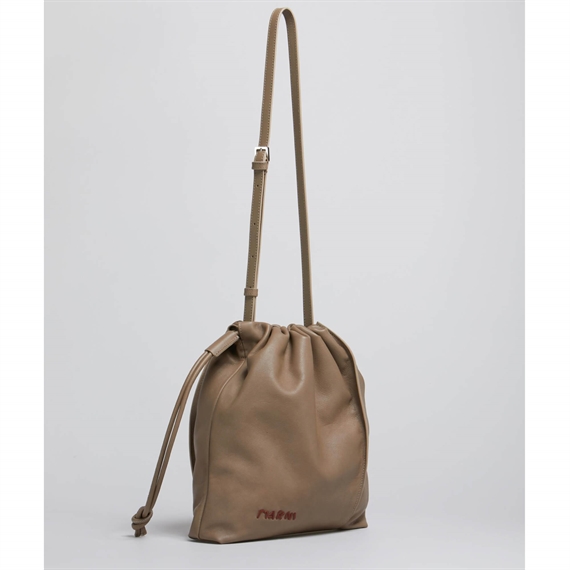 Marni Drawstring Medium Bag,  Antique Silver